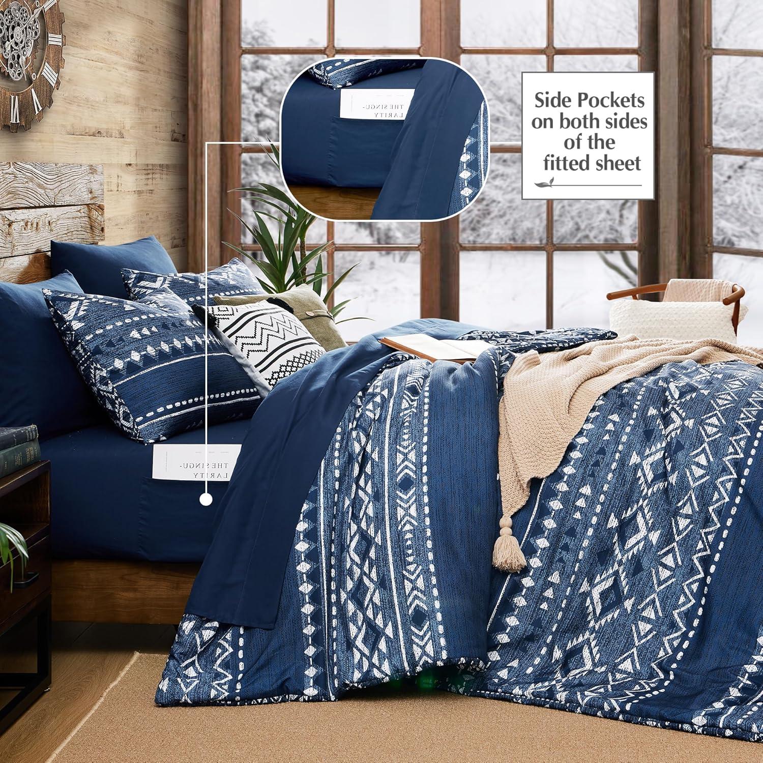 King Size Comforter Set- 7 Pieces