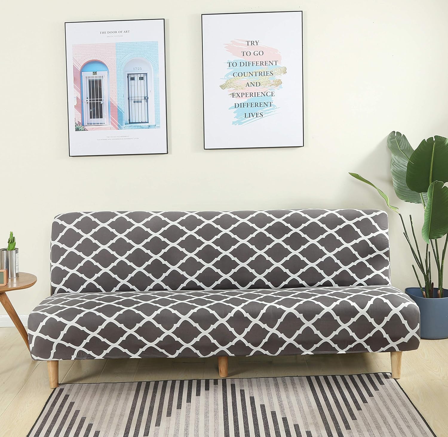 Armless Sofa Cover Futon Slipcover