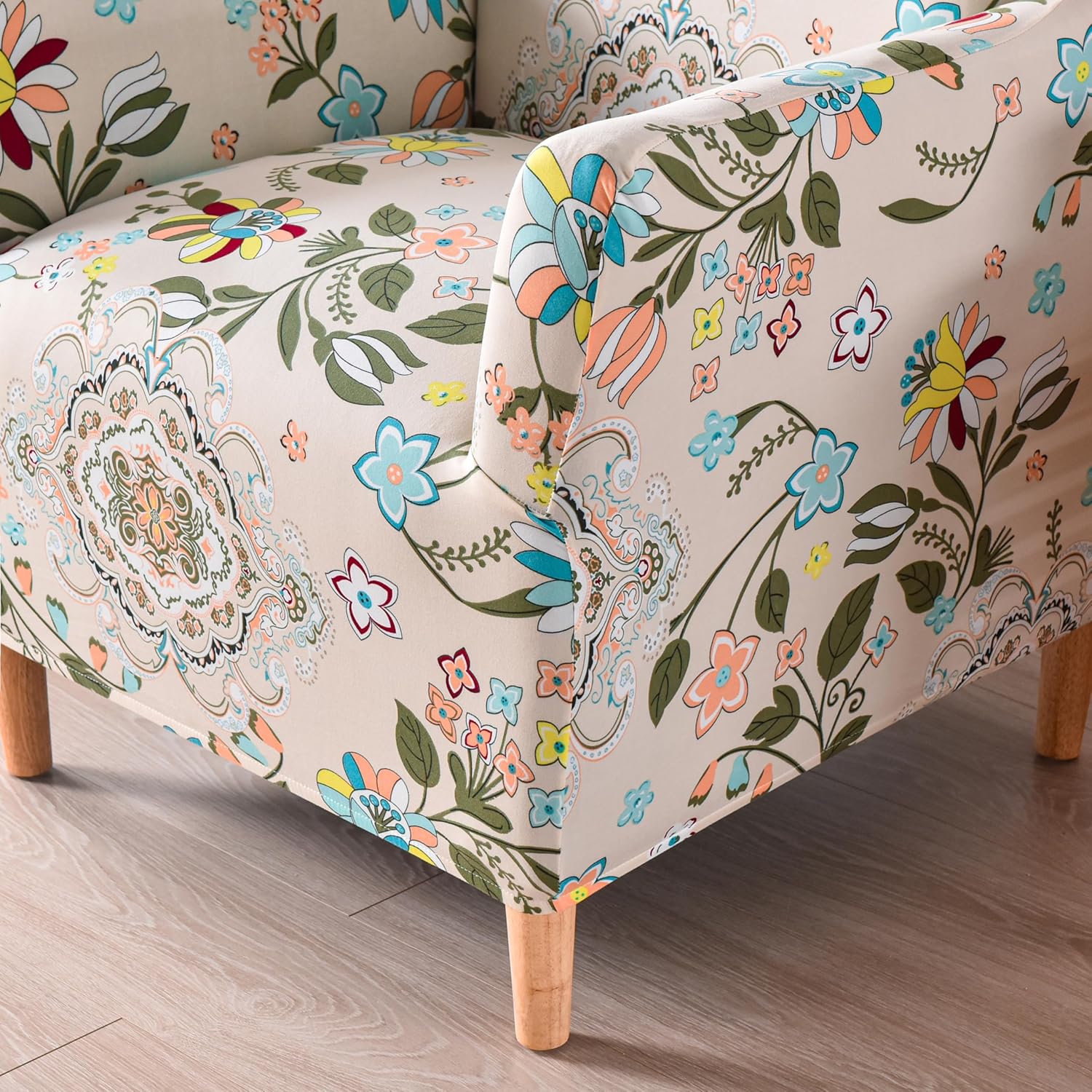 Printed Banquet Armchair Slipcovers Soft Chair Covers Armchair 1-Piece Stretch Chair Covers for Living Room Nonslip Outdoor Armchair Slipcover Kids Pets Friendly Furniture Protector,01