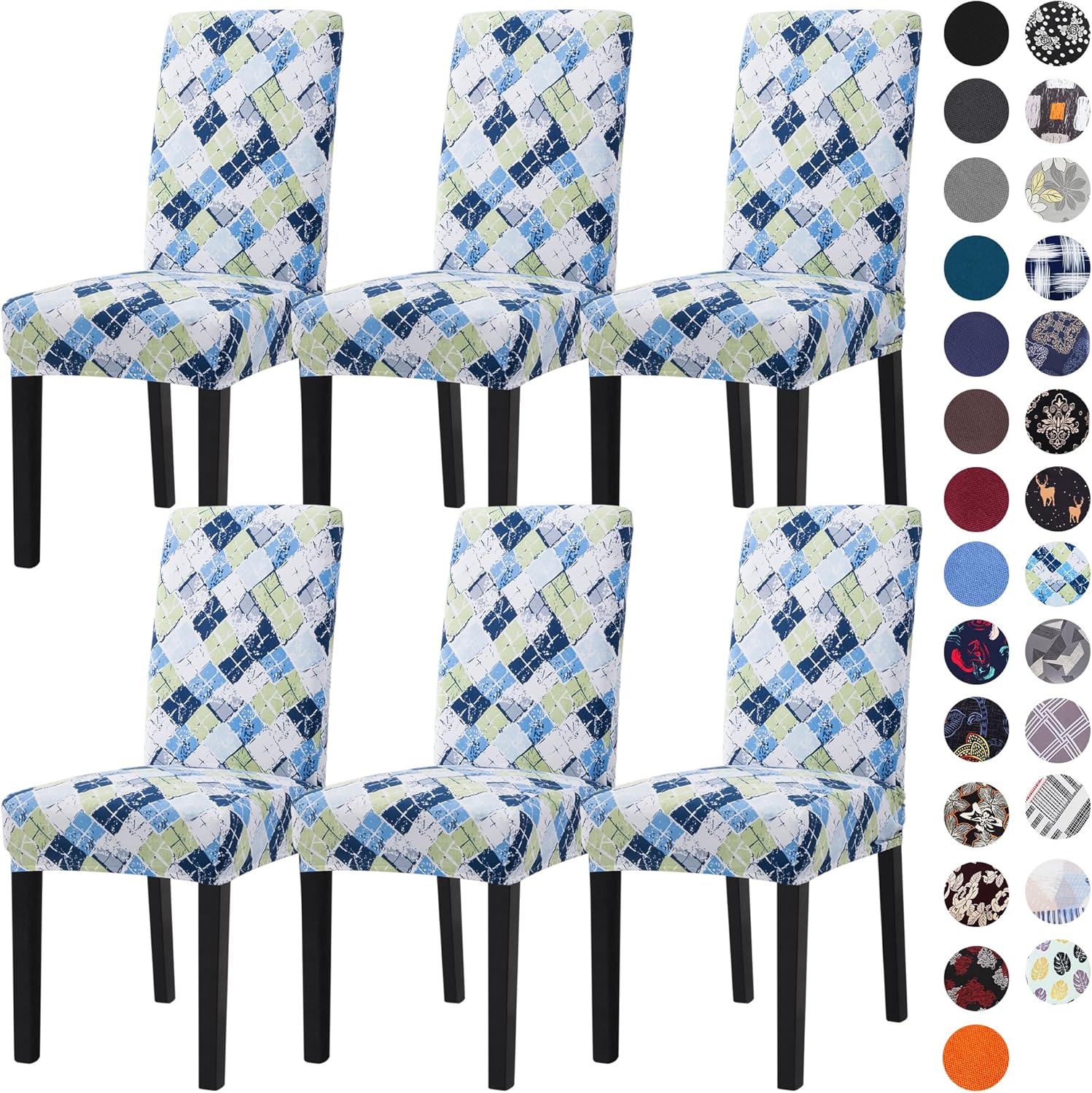 Sufdari Dining Chair Covers,Kitchen Cover,Parsons Slipcover,Spandex Protectors for Room Stretch Chairs Cover Set of 4 -Gray