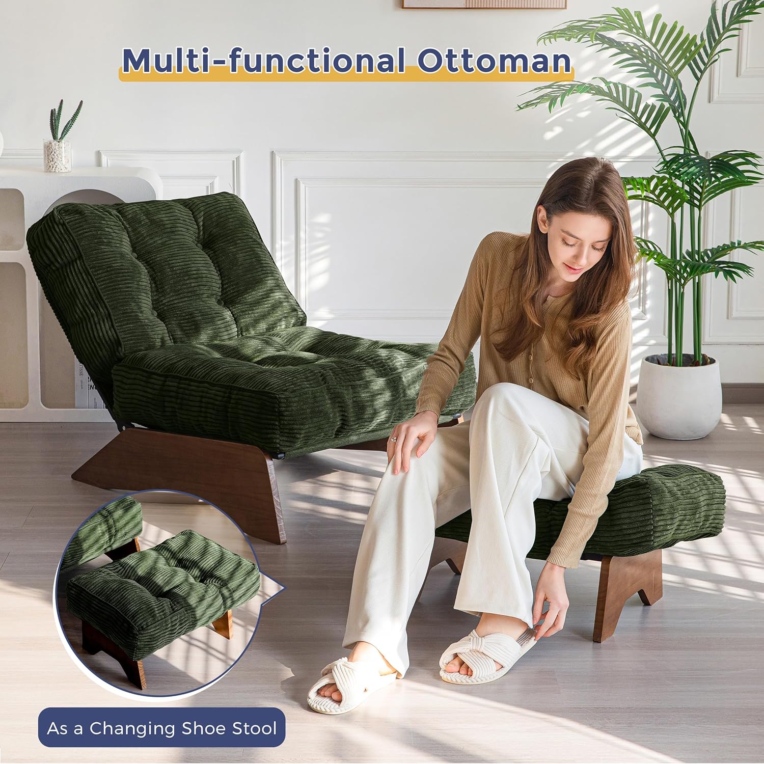 Adjustable Accent Chair with Ottoman