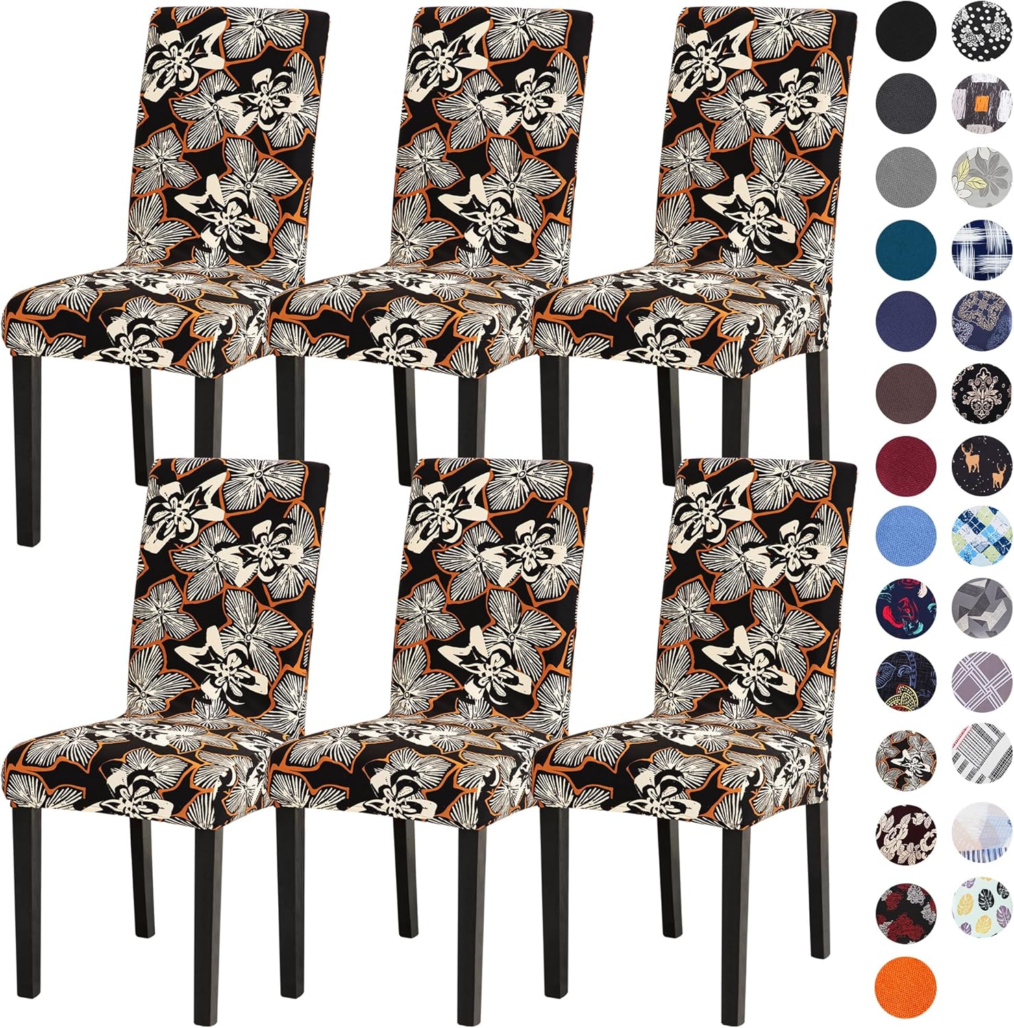 Sufdari Dining Chair Covers,Kitchen Cover,Parsons Slipcover,Spandex Protectors for Room Stretch Chairs Cover Set of 4 -Gray