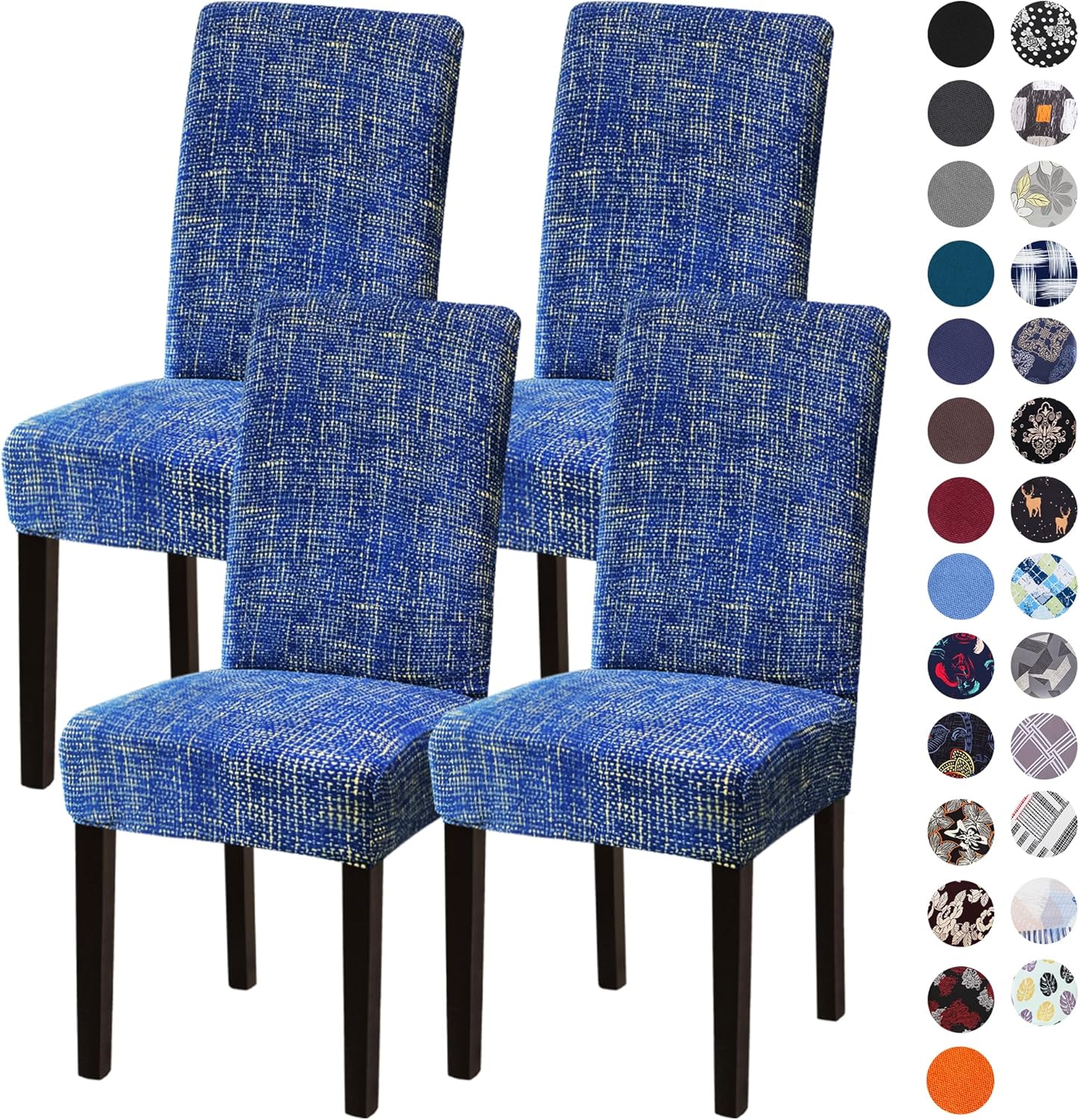 Sufdari Dining Chair Covers,Kitchen Cover,Parsons Slipcover,Spandex Protectors for Room Stretch Chairs Cover Set of 4 -Gray