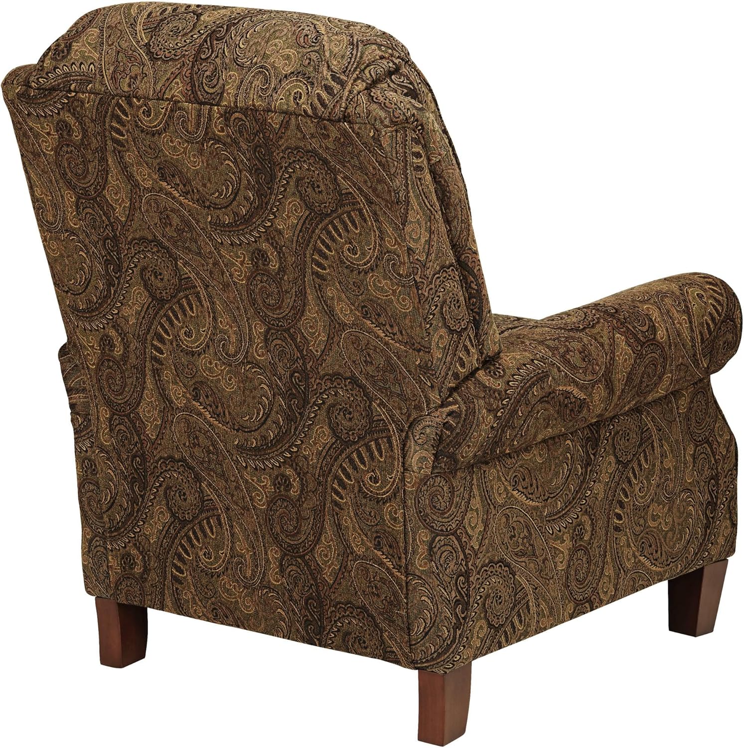 Warm Brown Paisley Patterned Recliner Chair