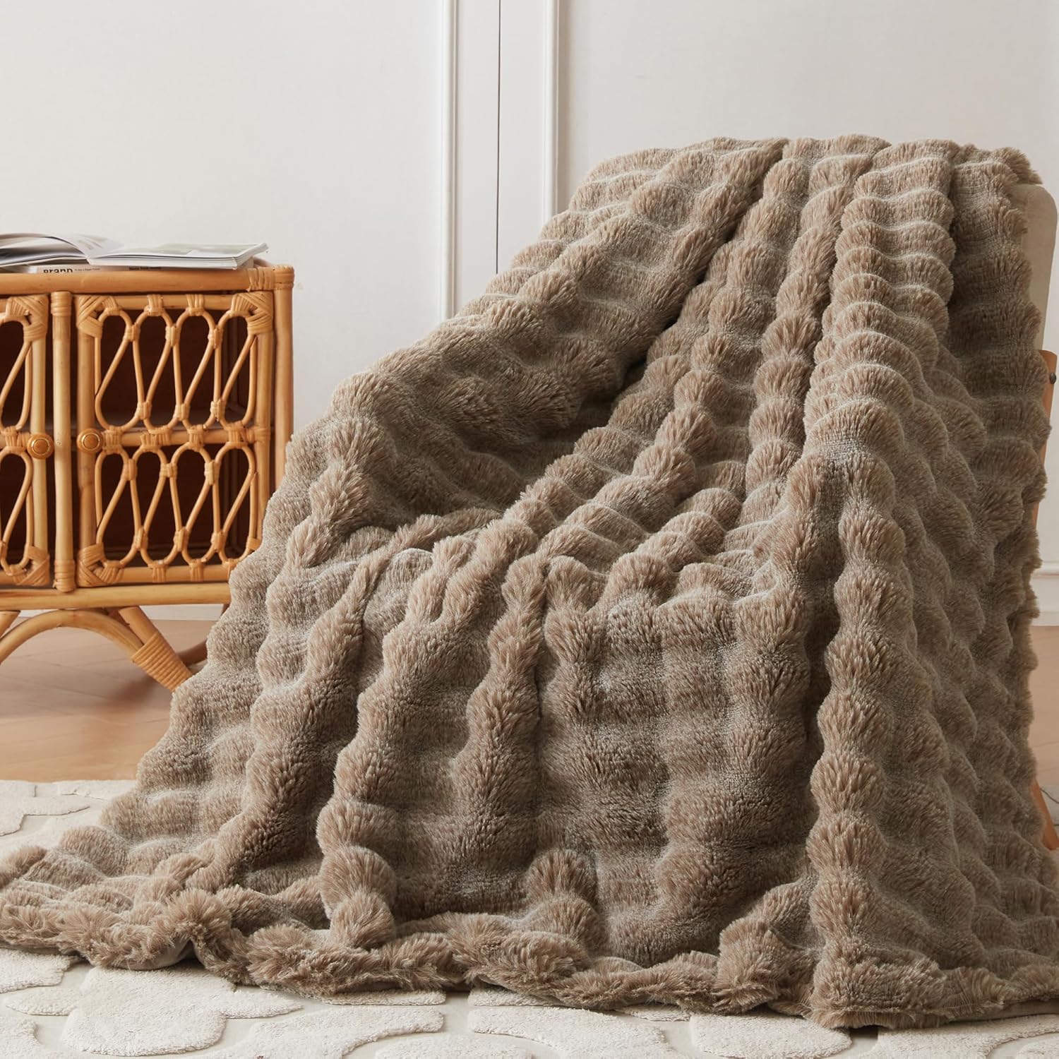 Fur Throw Blanket for Couch