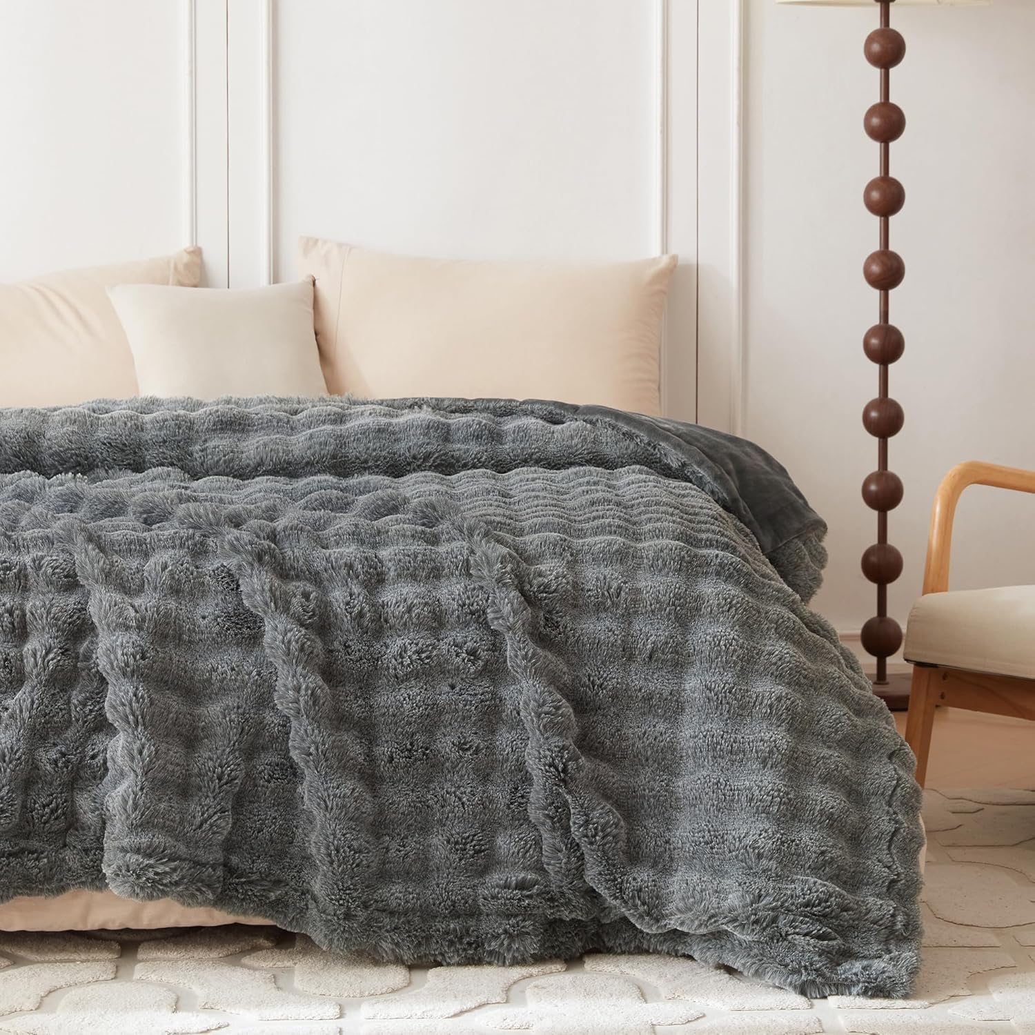 Fur Throw Blanket for Couch
