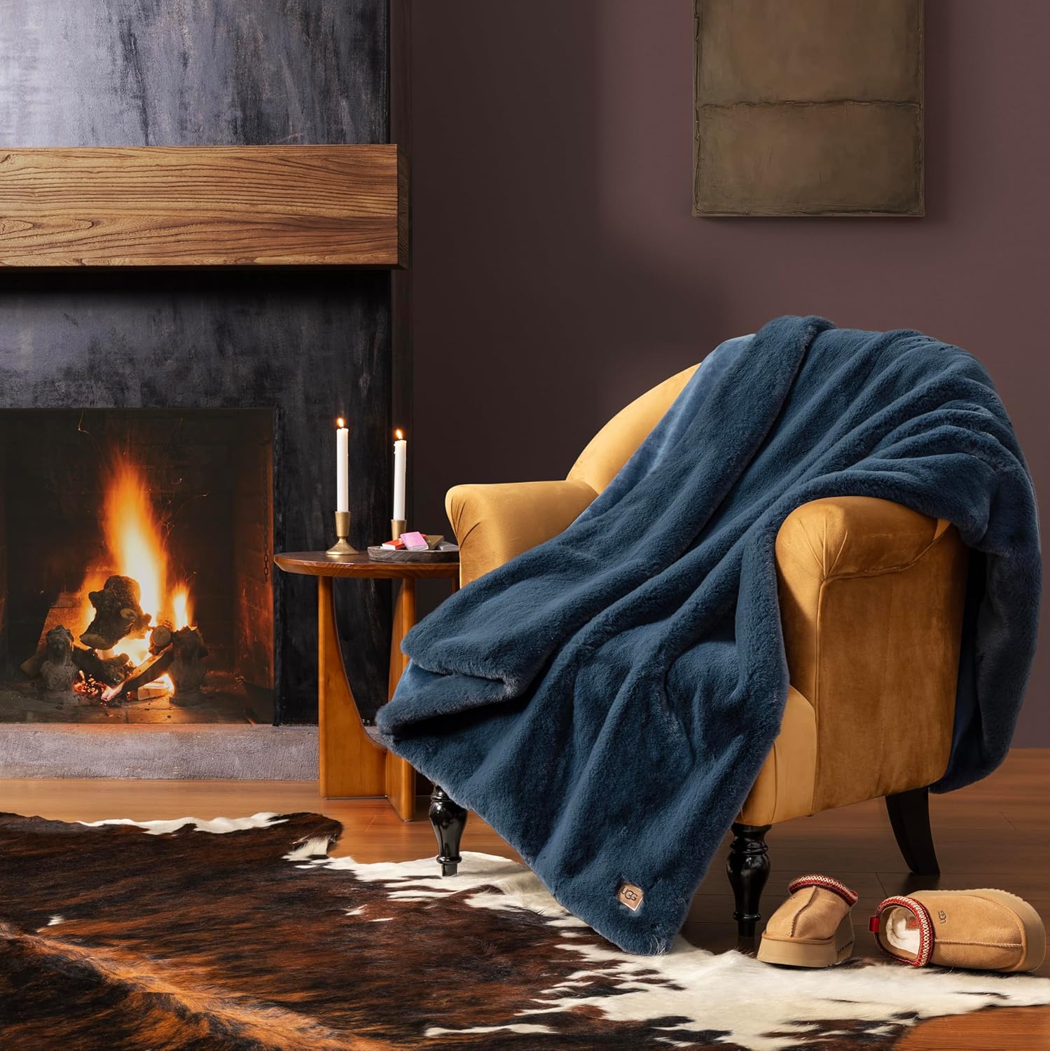 Fur Throw Blanket Reversible