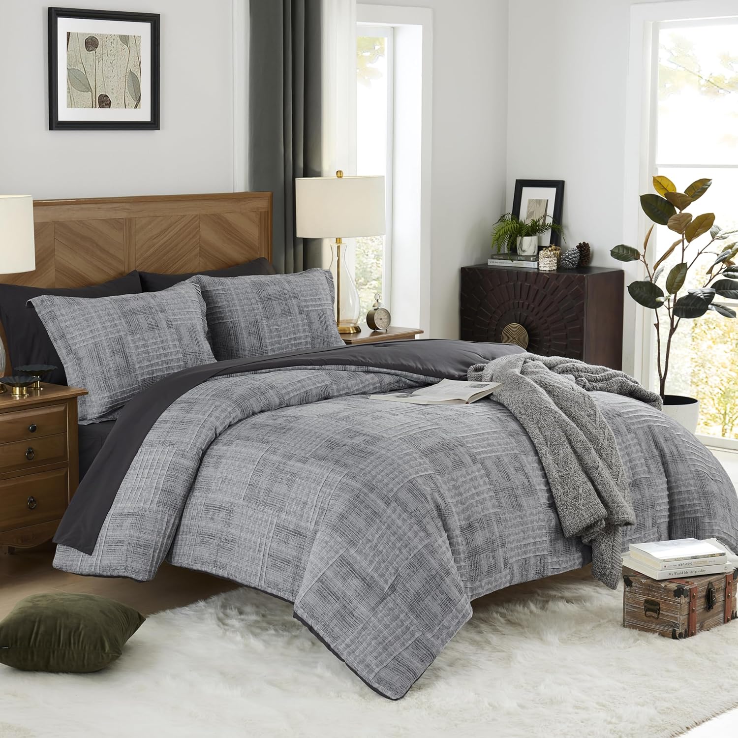 Charcoal Grey Queen Comforter Set