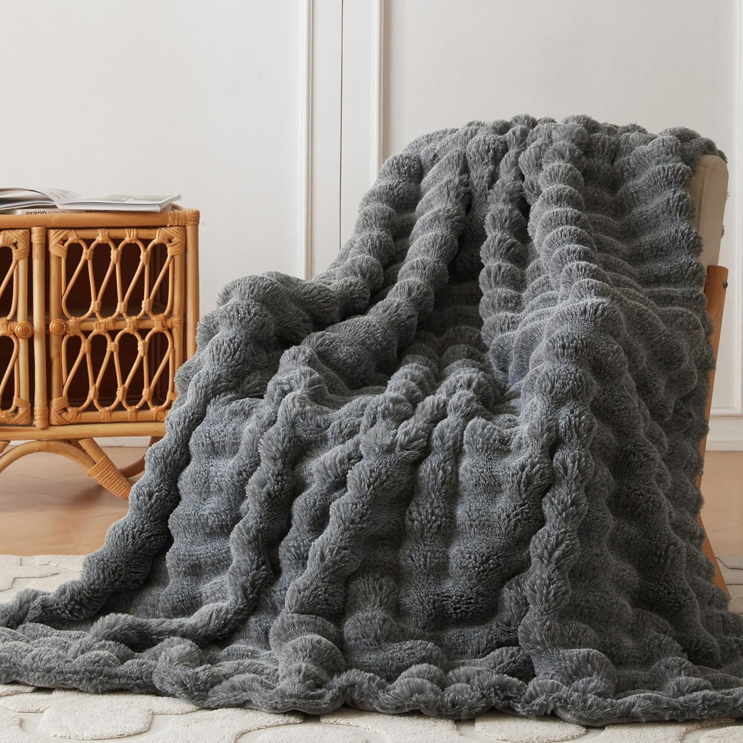 Fur Throw Blanket for Couch
