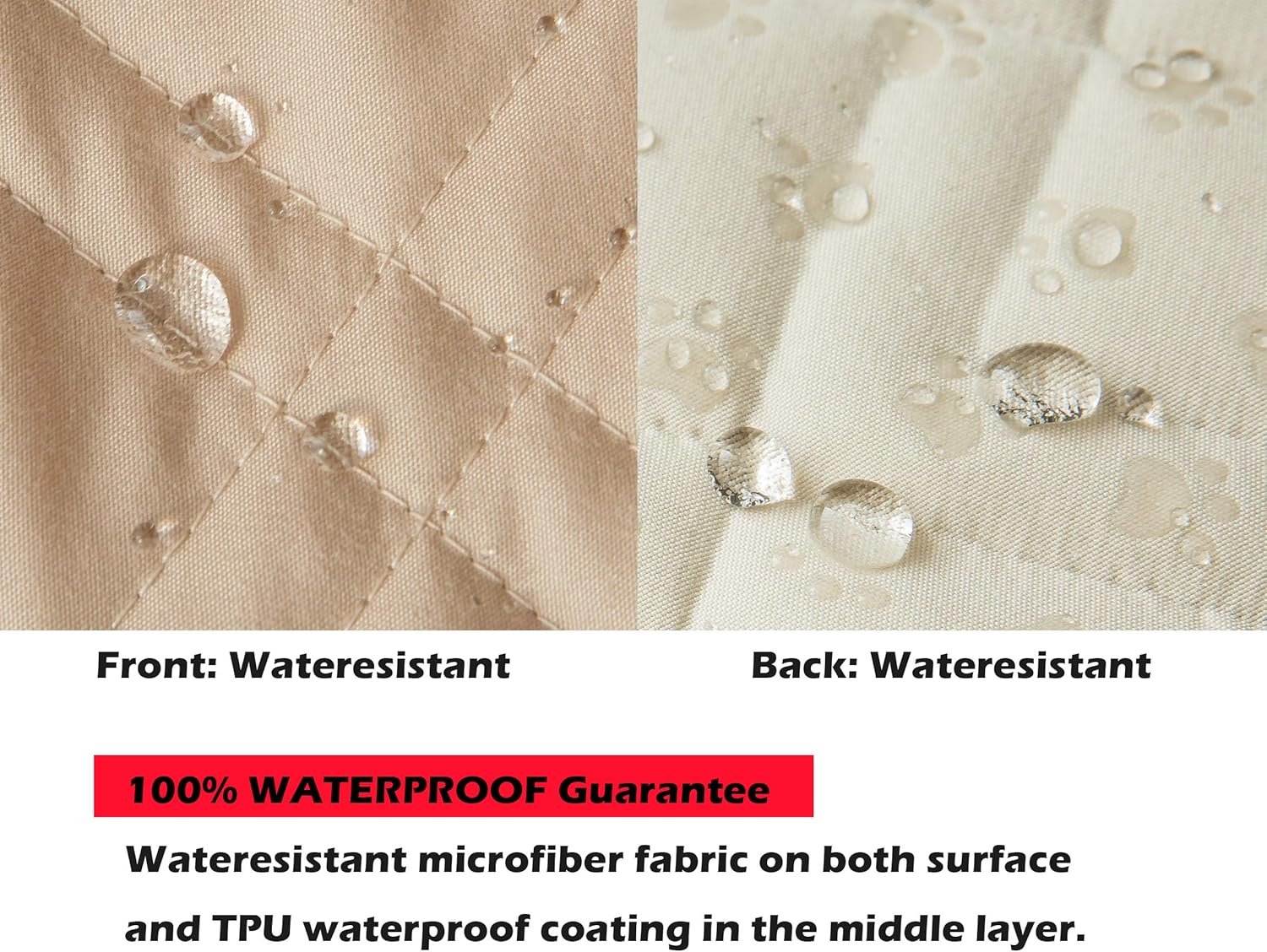 Ameritex Waterproof Nonslip Recliner Cover Stay in Place, Dog Chair Cover Furniture Protector, Ideal Recliner Slipcovers for Pets and Kids (Beige, 23")