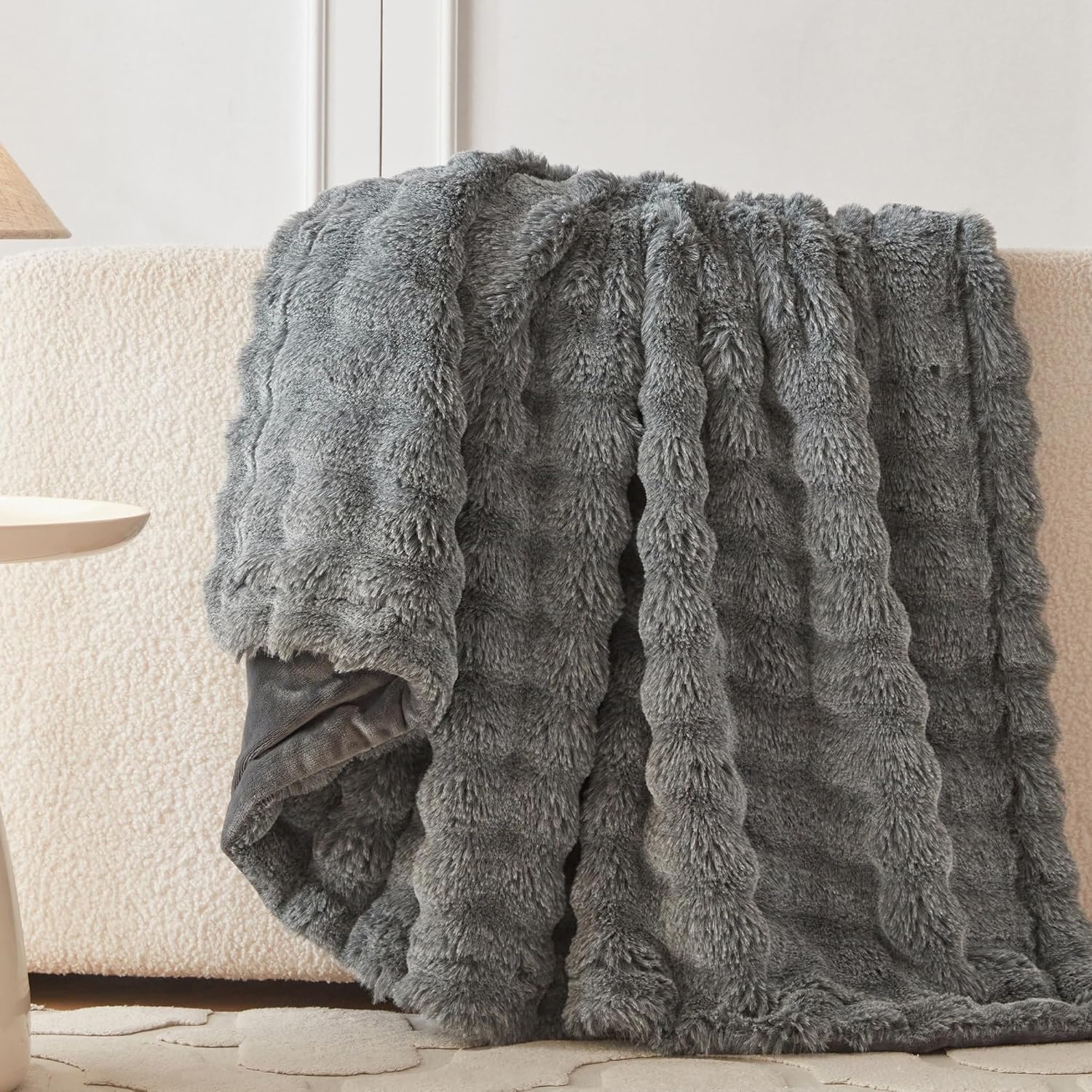 Fur Throw Blanket for Couch