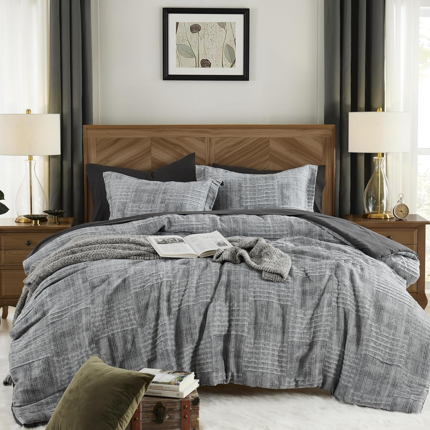 Charcoal Grey Queen Comforter Set