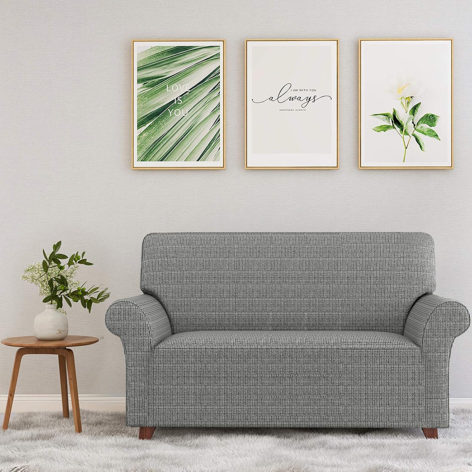 ZNSAYOTX Chair Slipcovers with Arms for Living Room High Stretchy Spandex Pet Friendly Armchair Furniture Protection Covers (Black and White, Chair)