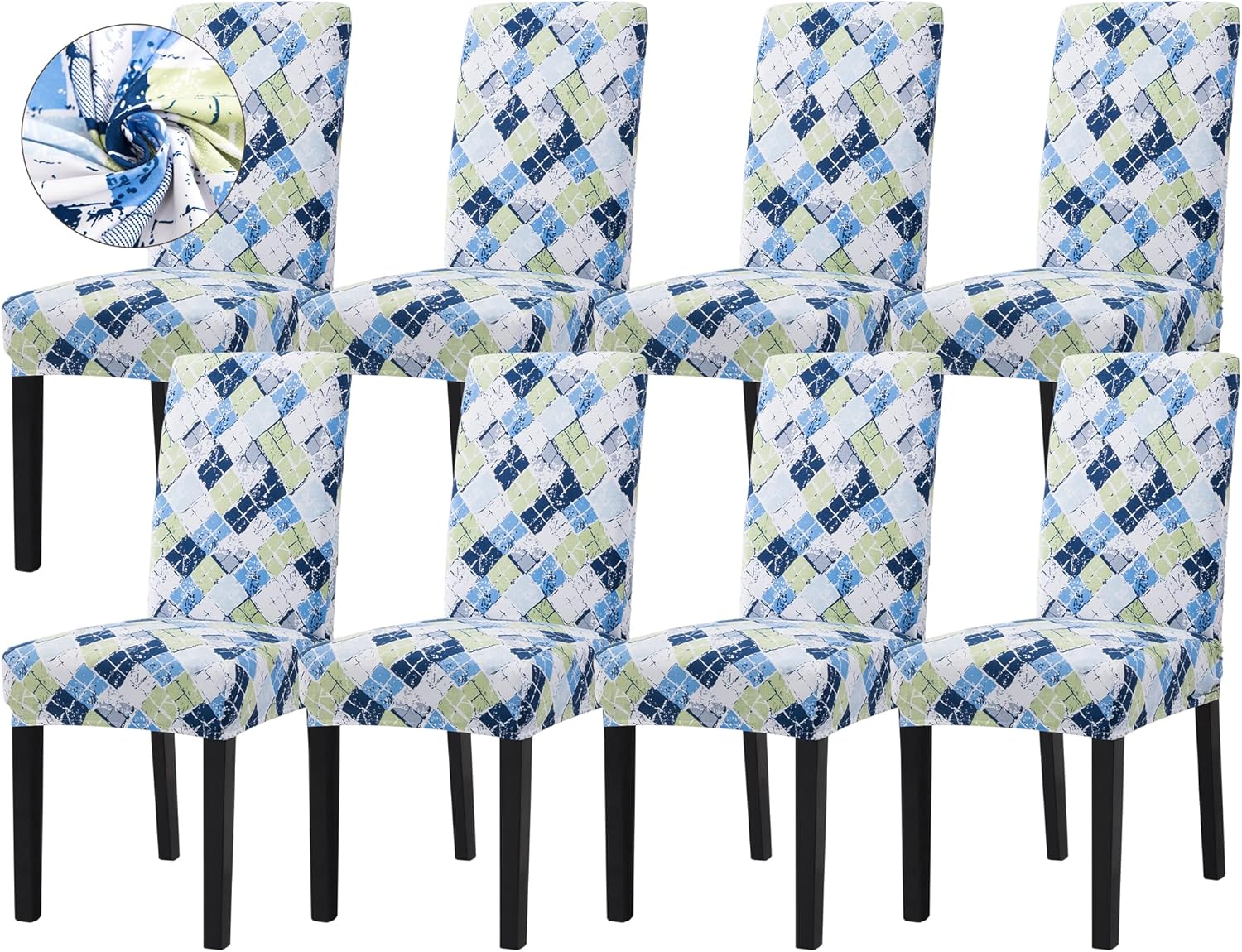 Sufdari Dining Chair Covers,Kitchen Cover,Parsons Slipcover,Spandex Protectors for Room Stretch Chairs Cover Set of 4 -Gray