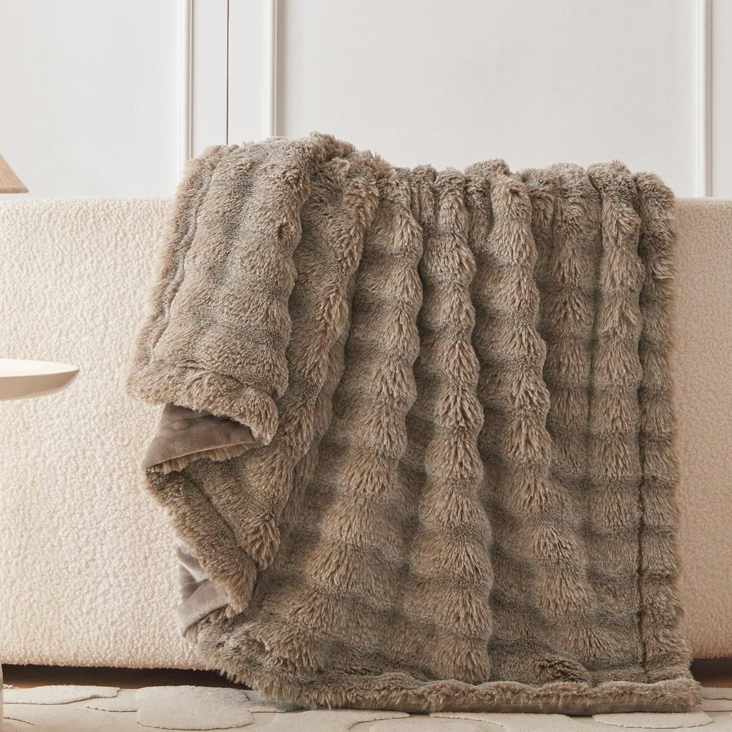 Fur Throw Blanket for Couch